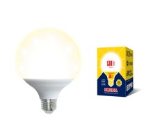 Лампа светодиодная LED-G95-16W/3000K/E27/FR/NR LED. "шар", матовая. Серия Norma. 3000K  UL-00004873  Volpe