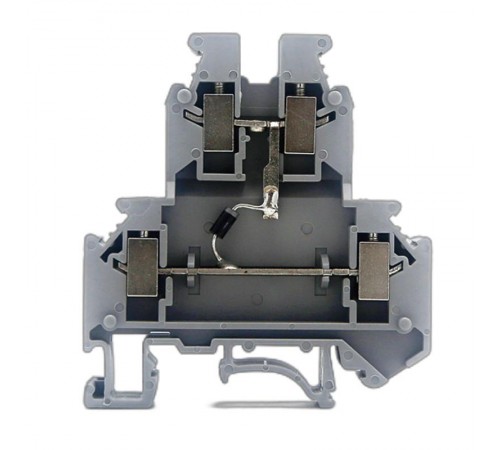 Клемма со встроенным диодом, винтовой зажим, 4 точки подключения, 4 кв.мм, серая  GUR-D-B  DKC