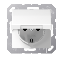 Штепсельная розетка SCHUKO 16A 250V~ с крышкой; белая  AS1520BFKLWW  Jung