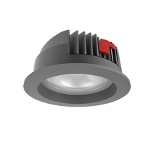 Cветильник светодиодный даунлайт DL-PRO круг. 226*96мм 52W 4000K IP65 d монт.отв.= 200-215мм RAL7045 серый муар  V1-R0-H0777-10000-6505240  VARTON