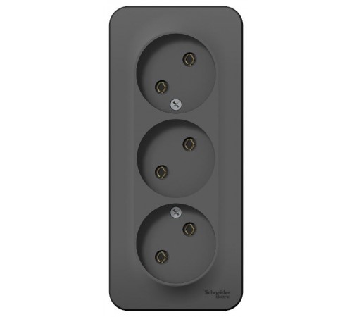 Blanca Антрацит О/У с изолирующей пластиной Розетка 3-ая без заземления без шторок 16А, 250В  BLNRA000316  SE