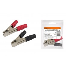 Зажим "крокодил" ЗК 100А 105мм в изоляции красный/черный  (1шт+1шт)  SQ0541-0032  TDM