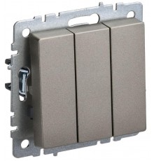 BRITE Выключатель 3-клавишный 10А ВС10-3-0-БрШ шампань  BR-V30-0-10-K37  IEK