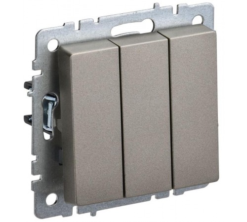 BRITE Выключатель 3-клавишный 10А ВС10-3-0-БрШ шампань  BR-V30-0-10-K37  IEK