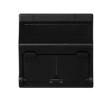Simon Connect Наклонный адаптер на 2 RJ45 коннектора, защит.щторки, исп.совм. с MD67, К45, графит  KB80-14  Simon