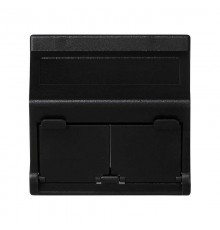 Simon Connect Наклонный адаптер на 2 RJ45 коннектора, защит.щторки, исп.совм. с MD67, К45, графит  KB80-14  Simon