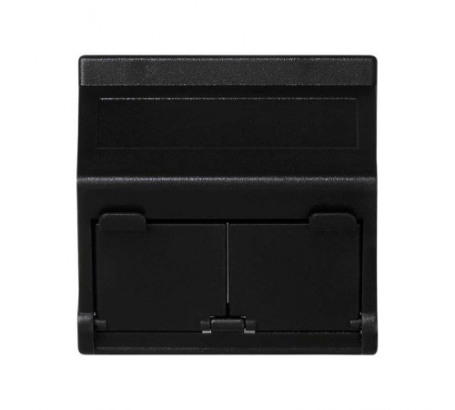 Simon Connect Наклонный адаптер на 2 RJ45 коннектора, защит.щторки, исп.совм. с MD67, К45, графит  KB80-14  Simon