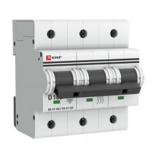 Выключатель автоматический трехполюсный ВА 47-125 100А D 15кА PROxima  mcb47125-3-100D  EKF