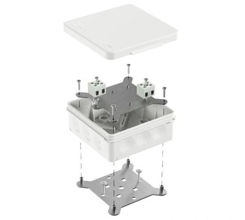 Коробка огнестойкая для о/п двухкомпонентная 60-0303-FR2.5-4 Е15-Е120 RAL9003 100х100х40 (16 шт/кор)  60-0303-9003-FR2.5-4  Промрукав