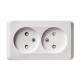 Этюд Белый О/У Розетка 2-ая без заземления со шторками  PA16-006B  SE