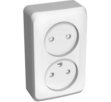 Этюд Белый О/У Розетка 2-ая без заземления со шторками  PA16-006B  SE