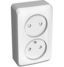 Этюд Белый О/У Розетка 2-ая без заземления со шторками  PA16-006B  SE