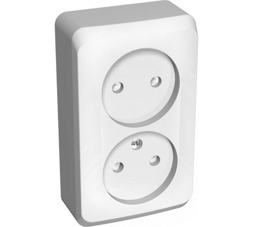 Этюд Белый О/У Розетка 2-ая без заземления со шторками  PA16-006B  SE