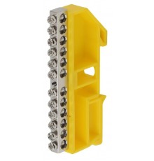 Шина PE "Земля" на на DIN-изол ШНИ-6х9-12 никелированная Д-Желтый (10/250/9000) NO-222-93-1  Б0044142  ЭРА