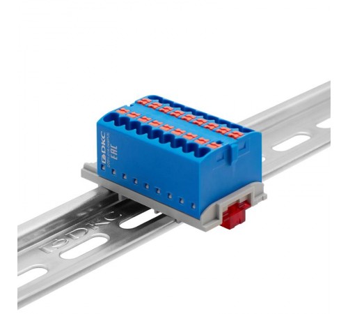 Блок распределительный, зажим push-in, 18 точек подключения 2,5 кв.мм, синий  DTP1-018-04SPUB  DKC