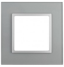 14-5101-03 Рамка на 1 пост, стекло, Эра Elegance, алюминий+алюм  Б0034472  ЭРА