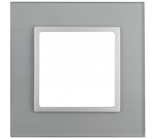 14-5101-03 Рамка на 1 пост, стекло, Эра Elegance, алюминий+алюм  Б0034472  ЭРА