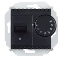 Simon 15 Графит Регулятор для тёплого пола, с зондом, 16А, 230В, 3600Вт, 5-40град, IP20  1591775-038  Simon