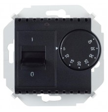 Simon 15 Графит Регулятор для тёплого пола, с зондом, 16А, 230В, 3600Вт, 5-40град, IP20  1591775-038  Simon