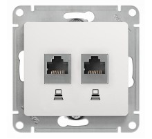 Glossa Белый Розетка 2-ая компьютерная RJ45+RJ45, кат.5E  GSL000185KK  SE