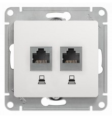 Glossa Белый Розетка 2-ая компьютерная RJ45+RJ45, кат.5E  GSL000185KK  SE