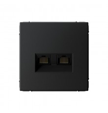 ArtGallery Карбон Розетка двойная компьютерная RJ45+RJ45, кат.6А, механизм  GAL001088  SE