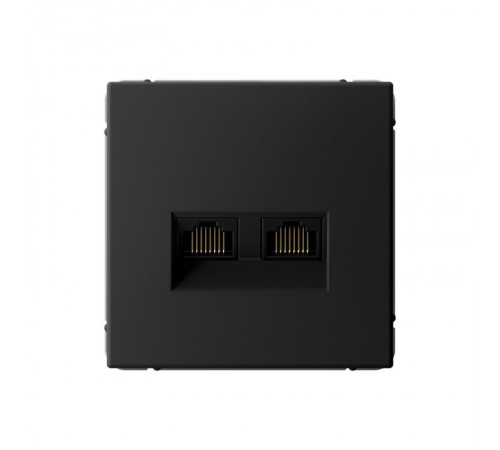 ArtGallery Карбон Розетка двойная компьютерная RJ45+RJ45, кат.6А, механизм  GAL001088  SE