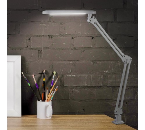 Светильник настольный струбцина светодиодный NLED-441 7Вт 3000К серебро  Б0008003  ЭРА