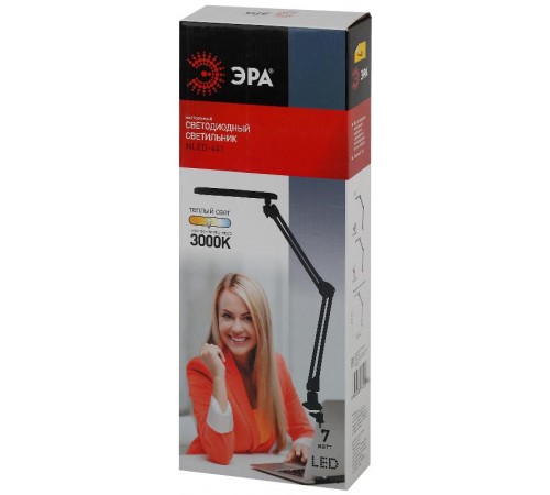 Светильник настольный струбцина светодиодный NLED-441 7Вт 3000К серебро  Б0008003  ЭРА