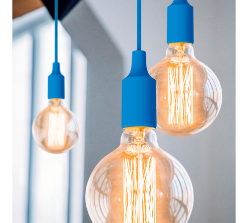 Светильник подвесной шнур под лампу Decor PL014 голубой E27, 1 м, 1/40  PL014  Gauss