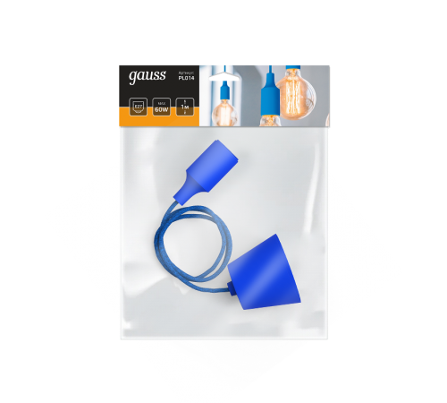 Светильник подвесной шнур под лампу Decor PL014 голубой E27, 1 м, 1/40  PL014  Gauss