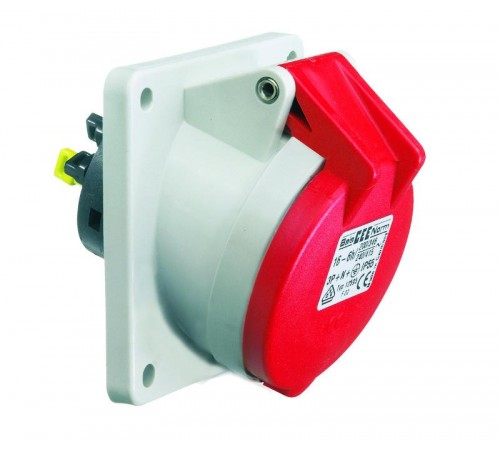 Розетка наклонная 16A 5р(3P+N+PE) 6h 400V IP44 фланец 85х85 12757 I 12757-Bals I Bals