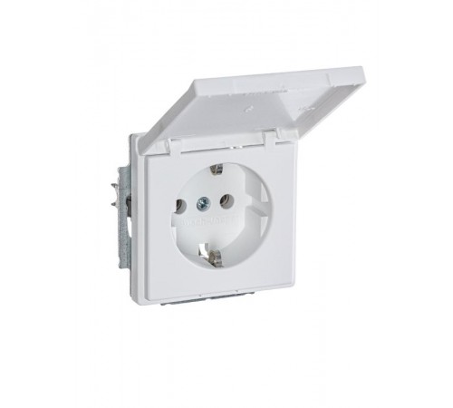 Розетка SCHUKO 16А 250В с крышкой, серия solo/future, цвет белый бархат  2018-0-1494   2CKA002018A1494  ABB