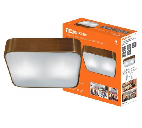 Светильник под лампу потолочный СП 07 2х60Вт E27 бронза  SQ0346-0015  TDM