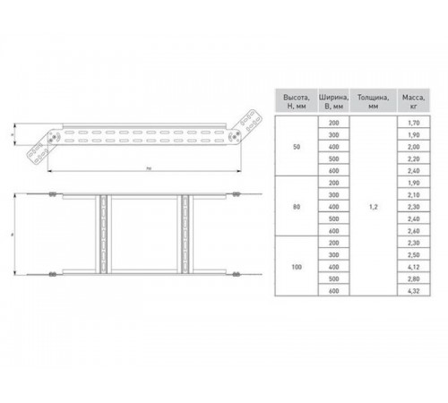 Угол вертикальный шарнирный для лестничного лотка 50x600мм  vlt50600  EKF