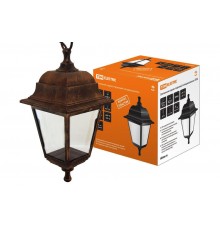 Светильник садово-парковый НСУ 04-60-001 60Вт ЛН/КЛЛ/LED Е27 IP44 четырехгранник, подвес, пластик, медь  SQ0330-0726  TDM