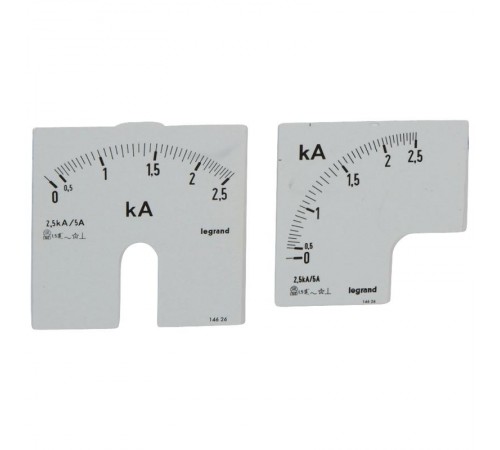 Измерительная шкала (1 круглая + 1 квадратная) для аналоговых амперметров - 0-2500 A  014626  Legrand