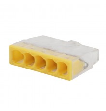 Экспресс-клемма СМК 2273-205, 5-проводная 0.5-2.5 мм, прозрачная, блистер (20 шт./уп.)  07-3214-20  REXANT