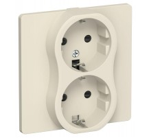 FLITE Розетка 2-ая с заземлением со шторками 16А РСш12-0-К-ФлСл сливочный  FI-R24C-16-K86  IEK
