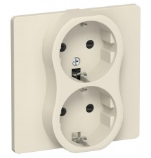 FLITE Розетка 2-ая с заземлением со шторками 16А РСш12-0-К-ФлСл сливочный  FI-R24C-16-K86  IEK