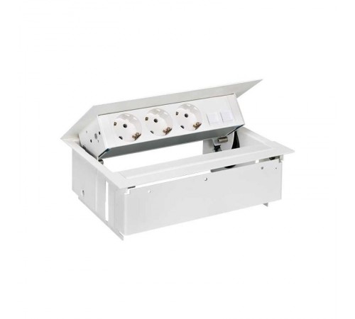 Врезной x4 розеточный блок, планка, 3x2P+E, 2xRJ45, белый, S400  45403020-130  Simon