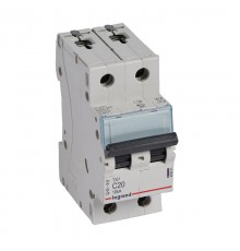 Выключатель автоматический двухполюсный TX3 6000 20А C 10кА  403931  Legrand