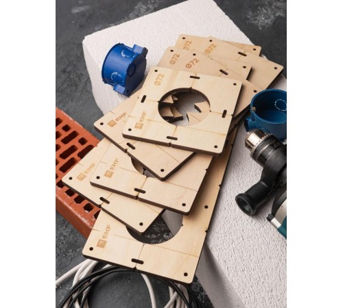 Комплект шаблонов для подрозетников диаметром 72 мм  Expert  sh-d72-k  EKF