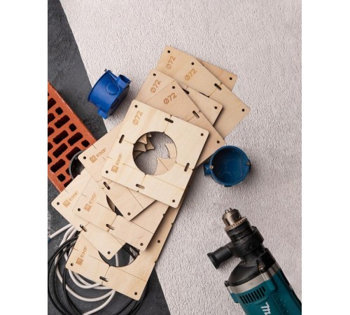 Комплект шаблонов для подрозетников диаметром 72 мм  Expert  sh-d72-k  EKF