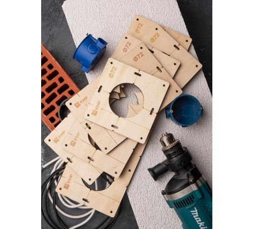 Комплект шаблонов для подрозетников диаметром 72 мм  Expert  sh-d72-k  EKF