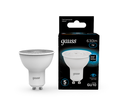 Лампа светодиодная MR16 7W 630lm 6500K GU10 LED 1/10/100  101506307  Gauss