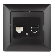 4-302-05 Intro Розетка телефонная RJ11, СУ, Solo, антрацит  Б0043379  Intro