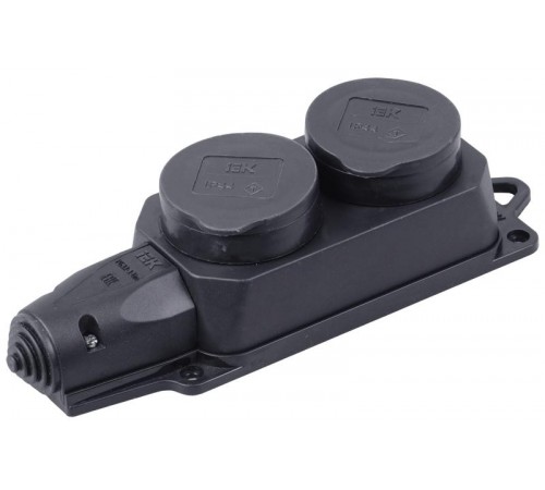 Колодка каучуковая с/з 2 гн с защитными крышками ОМЕГА IP44 РБ32-1-0м  PKR62-016-2-K02  IEK