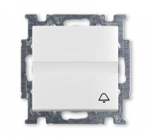 ABB Basic 55 Альп. белый Выключатель кнопочный с полем для надписи  1413-0-1086   2CKA001413A1086  ABB