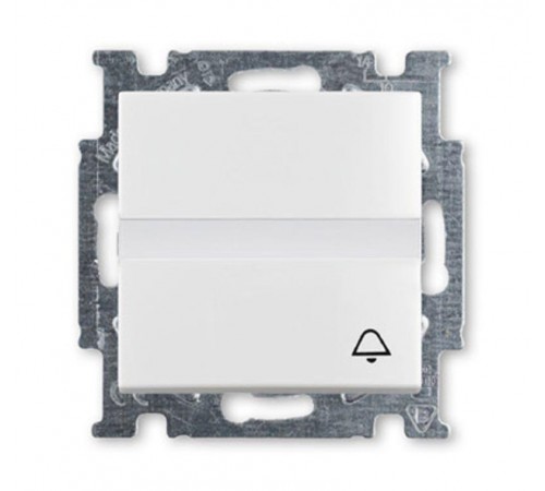 ABB Basic 55 Альп. белый Выключатель кнопочный с полем для надписи  1413-0-1086   2CKA001413A1086  ABB